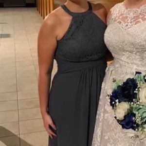 Bill Levkoff High Neck Bridesmaid dress